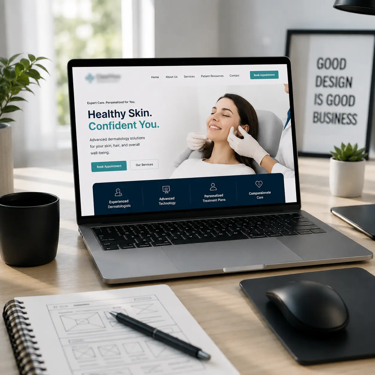 HIPAA-compliant medical website design for dermatology and healthcare practices by SEO Medical Clinic
